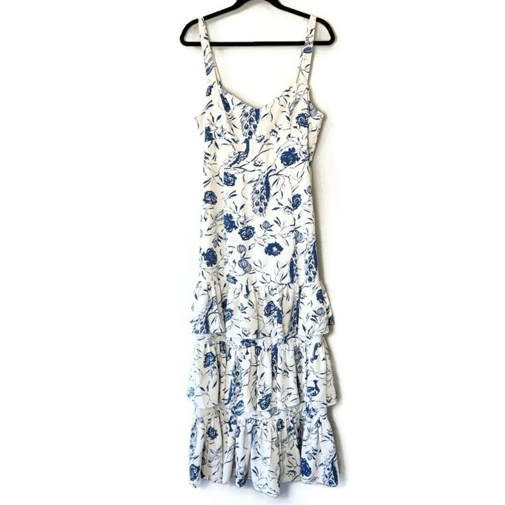 Abercrombie Drama Ruffle Tiered Maxi Dress Size Large Petite - Picture 4 of 11
